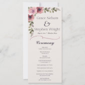 Waterverf Roze Bloem Bruiloft Evenement Programma (Voorkant)