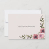 Waterverf Roze Bloem Bruiloft Event RSVP kaart (Achterkant)