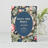 Waterverf Roze Bloem Bruiloft Save The Date (Staand voorkant)