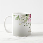 Waterverf Roze Bloem Frame Glanzend Brons Elegant Koffiemok (Links)