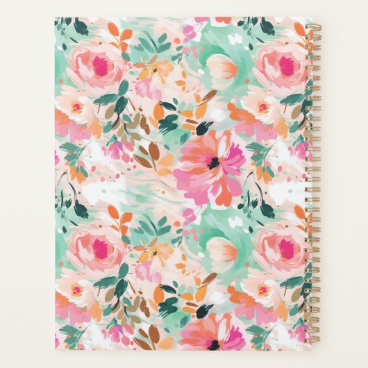 Waterverf Roze Bloem Maand en Week Planner (Achterkant)