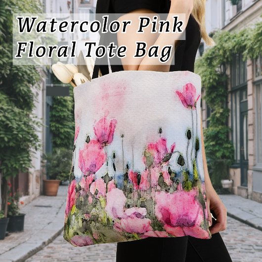 Waterverf Roze Bloem Modern Cosmopolitan Tote Bag