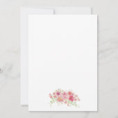 Waterverf Roze Bloem Oefen Diner Uitnodigingen (Achterkant)