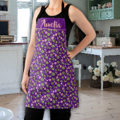 Waterverf roze bloem paars patroon schort