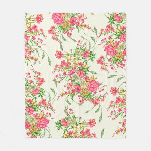 waterverf roze bloem patternabstract, kunst, achte fleece deken (Voorkant)