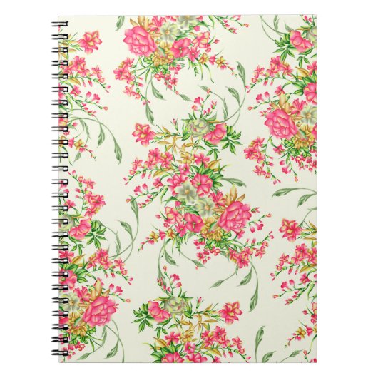 waterverf roze bloem patternabstract, kunst, achte notitieboek (Voorkant)