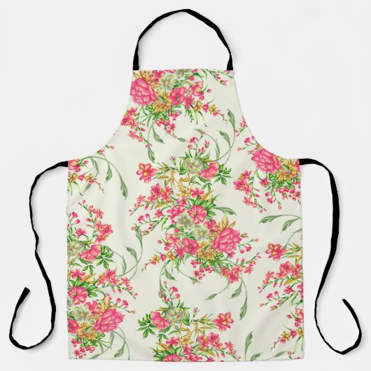 waterverf roze bloem patternabstract, kunst, achte schort (Voorkant)