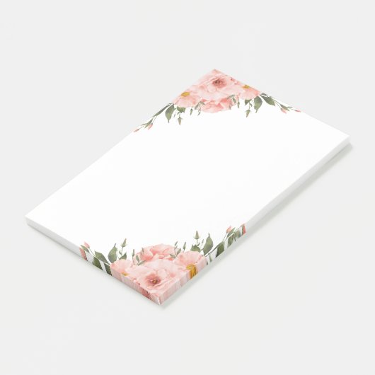 Waterverf Roze Bloem Post-it® Notes (Schuin)