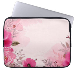 Waterverf Roze Bloem roze laptop mouwen Sleeve