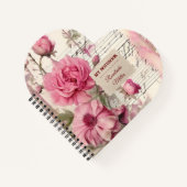 Waterverf roze bloem shabby chic notitieboek (Voorkant)