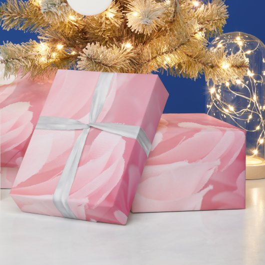 Waterverf Roze bloem Tuinkunst Cadeaupapier (Feestdagen)