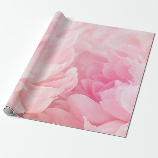 Waterverf Roze bloem Tuinkunst Cadeaupapier (Uitgerold)