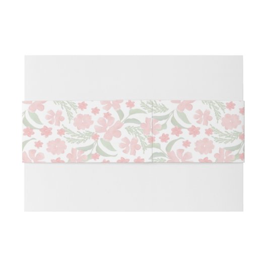 Waterverf Roze Bloem Uitnodigingen Wikkel (Achterkant Voorbeeld)