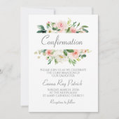 Waterverf roze bloembevestiging kaart (Voorkant)