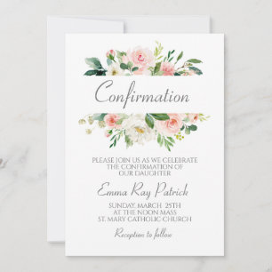 Waterverf roze bloembevestiging kaart