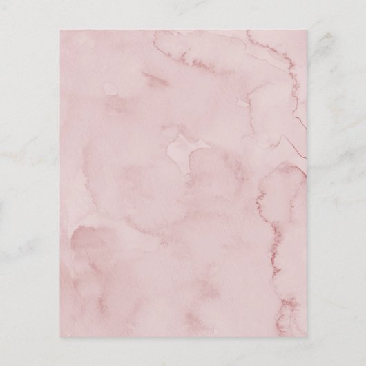 Waterverf Roze Bloemblaadjes & Prosecco Bruidsfees Flyer (Achterkant)