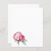 Waterverf roze bloemblaadjes roze pioenen roze roz (Voorkant / Achterkant)