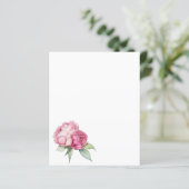 Waterverf roze bloemblaadjes roze pioenen roze roz (Staand voorkant)