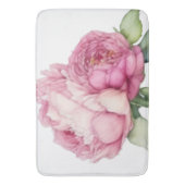Waterverf roze bloemblaadjes roze pioenen roze roz badmat (Voorkant Verticaal)