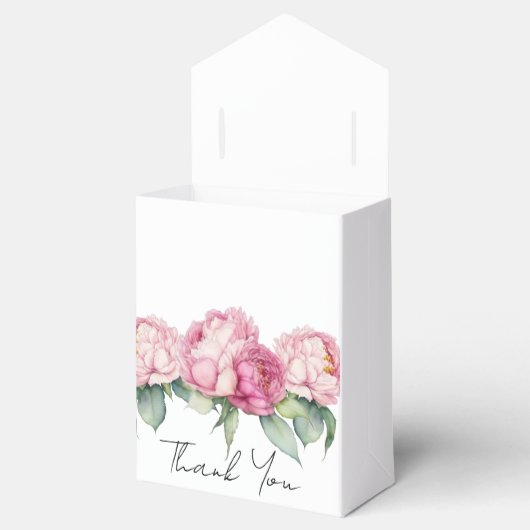 Waterverf roze bloemblaadjes roze pioenen roze roz bedankdoosjes (Geopend)