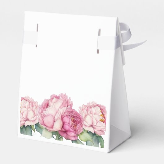 Waterverf roze bloemblaadjes roze pioenen roze roz bedankdoosjes (Achterkant)