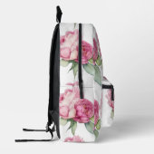 Waterverf roze bloemblaadjes roze pioenen roze roz bedrukte rugzak (Links)