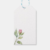 Waterverf roze bloemblaadjes roze pioenen roze roz cadeaulabel (Voorkant)