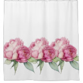 Waterverf roze bloemblaadjes roze pioenen roze roz douchegordijn (Voorkant)