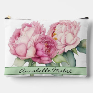 Waterverf roze bloemblaadjes roze pioenen roze roz etui