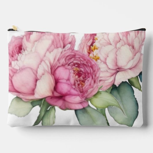 Waterverf roze bloemblaadjes roze pioenen roze roz etui (Voorkant)