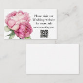 Waterverf roze bloemblaadjes roze pioenen roze roz informatiekaartje (Voorkant / Achterkant)