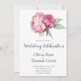 Waterverf roze bloemblaadjes roze pioenen roze roz kaart