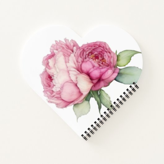 Waterverf roze bloemblaadjes roze pioenen roze roz notitieboek (Achterkant)
