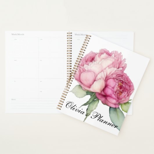 Waterverf roze bloemblaadjes roze pioenen roze roz planner (Display)