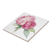 Waterverf roze bloemblaadjes roze pioenen roze roz tegeltje (Zijkant)