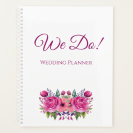 Waterverf Roze Bloemboeket- Wedding-Planner Planner