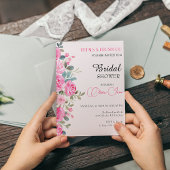 Waterverf roze bloemboog Vrijgezellenfeest Kaart