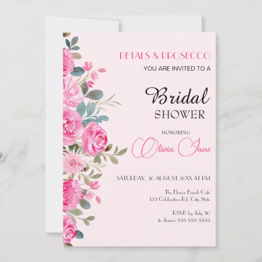 Waterverf roze bloemboog Vrijgezellenfeest Kaart (Voorkant)