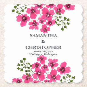 Waterverf Roze Bloemen-53431 Kartonnen Onderzetters