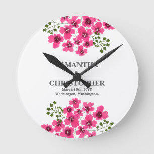 Waterverf Roze Bloemen-53431 Ronde Klok