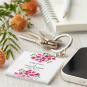 Waterverf Roze Bloemen-53431 Sleutelhanger (Voorkant Rechts)