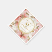 Waterverf Roze Bloemen 80 Verjaardag Servetten Cus (Hoek)