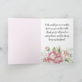 Waterverf Roze Bloemen Aangepaste Moederdag Feestdagen Kaart (Binnen)