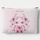 Waterverf Roze Bloemen Accessoire Pouch Etui (Voorkant)