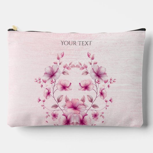 Waterverf Roze Bloemen Accessoire Pouch Etui (Voorkant)
