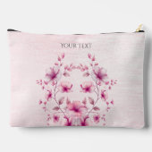 Waterverf Roze Bloemen Accessoire Pouch Etui (Achterkant)
