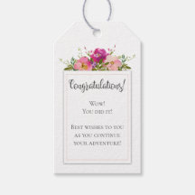 Waterverf Roze Bloemen Afstuderen Gefeliciteerd