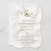 Waterverf Roze bloemen Ampersand Marmer Wedding Kaart (Voorkant)