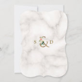 Waterverf Roze bloemen Ampersand Marmer Wedding Kaart (Achterkant)