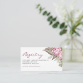 Waterverf Roze Bloemen Baby shower Register Informatiekaartje (Staand voorkant)